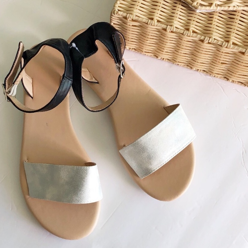 Avon Colorblock Black & White Sandals